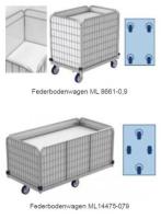 Rollwagen mit federboden für wäschelogistik. Modell ml 8661-0. 9