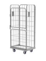 Rollcontainer mit klappbare tür und feste wand für wäschelogistik. Modell sl-ib 8151-1,58.