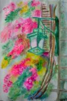 Gemälde aquarell blumen "laterne"