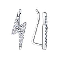 Серьги из серебра с фианитами sklv | ключи & замки