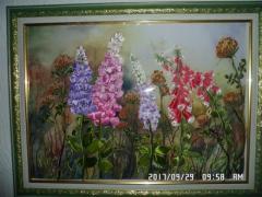картины вышитые лентами